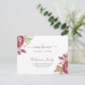 Wasserfarben floriert moderne elegante Bewegung Ankündigungspostkarte (Stehend Vorderseite)