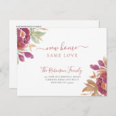 Wasserfarben floriert moderne elegante Bewegung Ankündigungspostkarte (Vorne/Hinten)