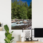 Wasserfarben-Fluss-Rapids Poster (Heimbüro)