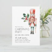 Wasserfarben-Foliage Nutcracker Weihnachtsgebäck P Einladung (Stehend Vorderseite)