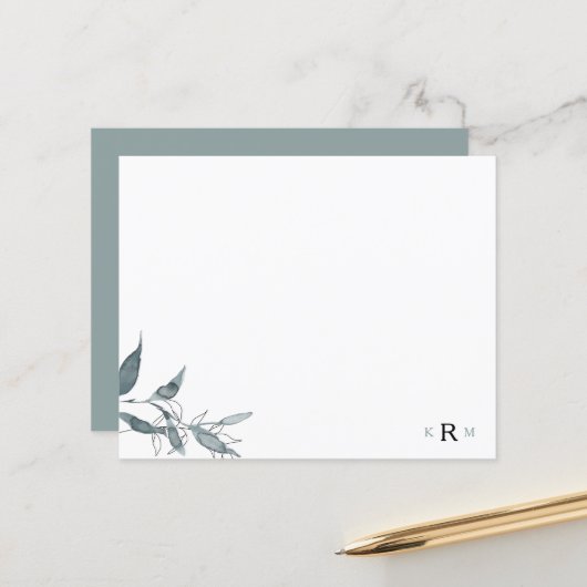 Wasserfarben-Foliensatz Monogramm Einfach (Vorderseite/Rückseite Beispiel)