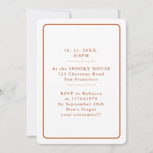 Wasserfarben-Fox-Halloween-Einladungskarte Einladung (Rückseite)