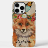 Wasserfarben Foxy Floral Friends Personalisierter Case-Mate iPhone Hülle (Rückseite)