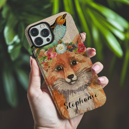 Wasserfarben Foxy Floral Friends Personalisierter  iPhone 16 Pro Max Hülle