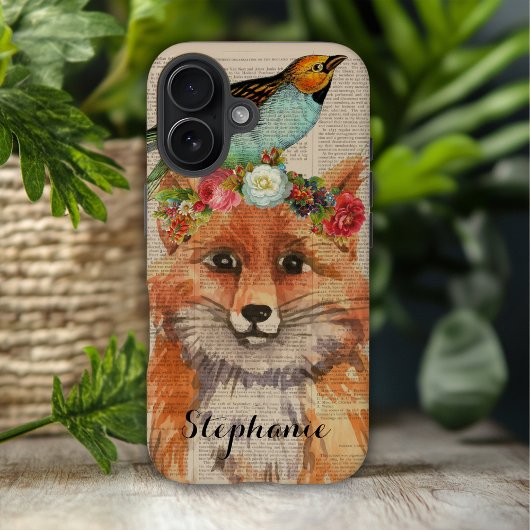 Wasserfarben Foxy Floral Friends Personalisierter  Case-Mate iPhone Hülle