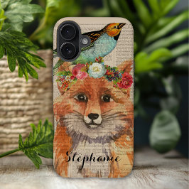 Wasserfarben Foxy Floral Friends Personalisierter  iPhone 16 Plus Hülle