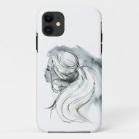 Wasserfarben-Frauenportrait,