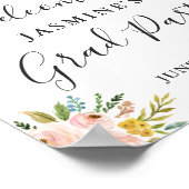 Wasserfarben Frische Chic Blumenstube Unterschrift Poster (Ecke)