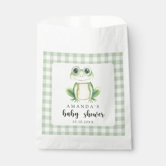 Wasserfarben Frog Baby Dusche Geschenktütchen (Vorderseite)