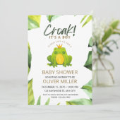 Wasserfarben Frog Kinderdusche Einladung (Stehend Vorderseite)