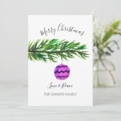 Wasserfarben Frohe Weihnachten Baum Froh und hell (Stehend Vorderseite)