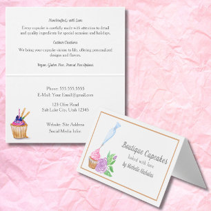 Wasserfarben-Frosting-Cupcake-Bäckerei, detaillier Visitenkarten