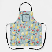 Wasserfarben-Früchte-Muster-Monogramm personalisie Schürze (Vorderseite)
