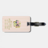 Wasserfarben Früchte- und Blumenkorb auf Streifen Gepäckanhänger (Rückseite horizontal)