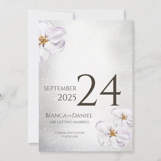 Wasserfarben Frühlingsblüte Hochzeit Speichern Sie Save The Date (Vorderseite)