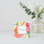 Wasserfarben Frühlingsblüte Peak Social Media Icon Quadratische Visitenkarte (Stehend Vorderseite)