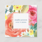 Wasserfarben Frühlingsblüte Peak Social Media Icon Quadratische Visitenkarte (Vorderseite)