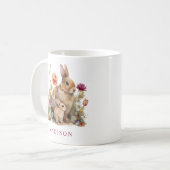Wasserfarben Frühlingskaninchen Osterkaninchen Kaffeetasse (Vorderseite Links)