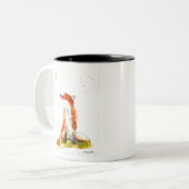 Wasserfarben-Fuchs-Waldtiere rustikal Zweifarbige Tasse (Vorderseite Links)