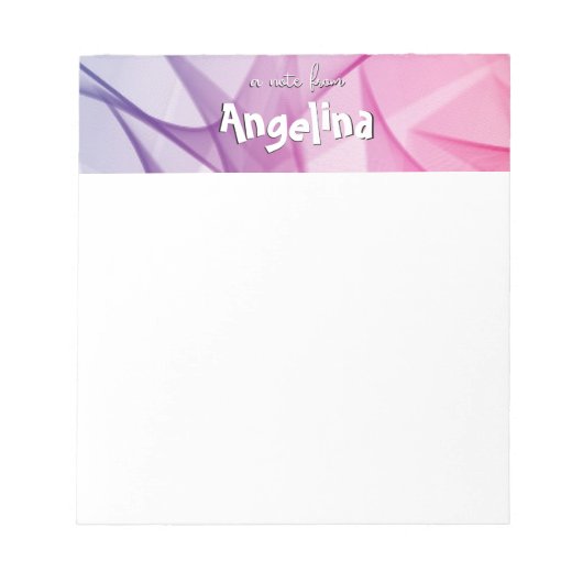 Wasserfarben-Fuchsia-lila Splash-Letter-Notizblock Notizblock (Vorderseite)