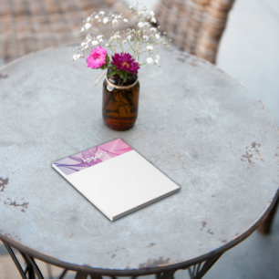 Wasserfarben-Fuchsia-lila Splash-Letter-Notizblock Notizblock