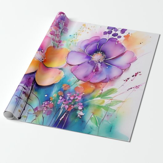 Wasserfarben für weiche Petalen Geschenkpapier (Ungerollt)