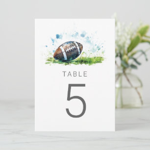 Wasserfarben-Fußball-Baby-Shower-Tischnummern Einladung