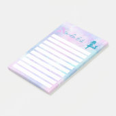 Wasserfarben-Galaxie Cat Girl Back to School Post-it Klebezettel (angewinkelt)