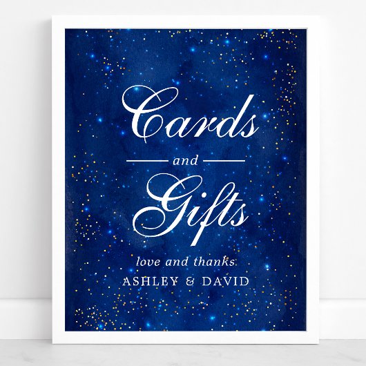 Wasserfarben Galaxie Kosmische Sterne Karten und G Poster