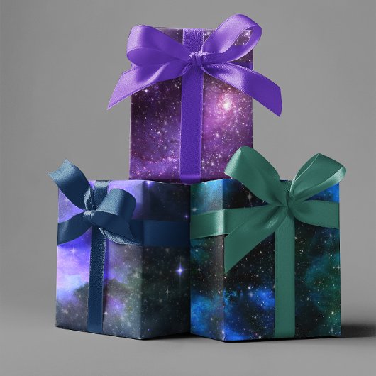 Wasserfarben-Galaxie-Sternennebel Geschenkpapier Set