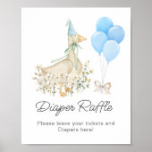 Wasserfarben Gänse Babydusche Windelwanne Windelwa Poster (Vorne)