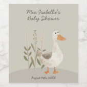 Wasserfarben Gänse Kinderdusche Weinetikett (Einzelnes Label)