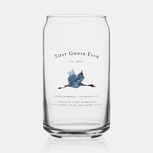 Wasserfarben-Gänse-Logo | Frisch Dosenglas (Vorderseite)