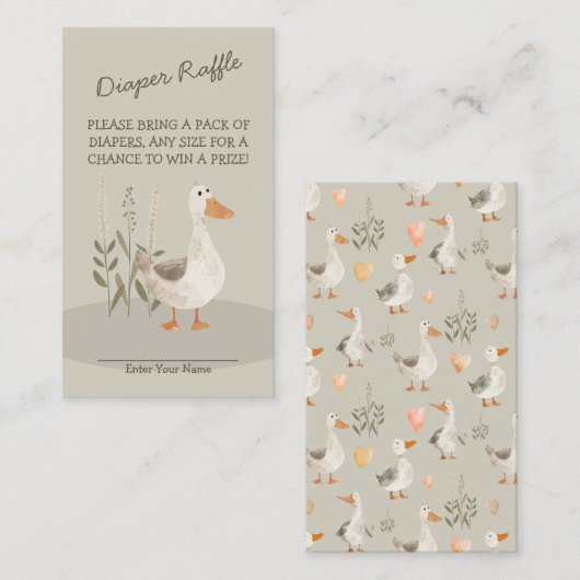 Wasserfarben-Gänse-Windeln - Umschließungskarte Begleitkarte (Vorne/Hinten)