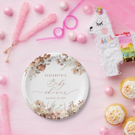 Wasserfarben-Garten Boho BläsernBaby-Dusche Pappteller (Party)