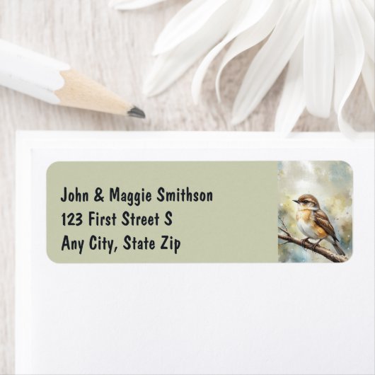 Wasserfarben-Garten-Sparrow-Vogeladresse (Insitu)