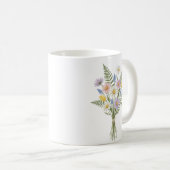 Wasserfarben-Geburtsblume Gänseblümchen Personalis Kaffeetasse (VorderseiteRechts)