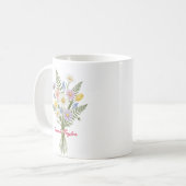 Wasserfarben-Geburtsblume Gänseblümchen Personalis Kaffeetasse (Vorderseite Links)