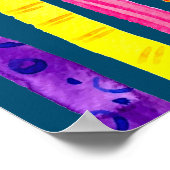 Wasserfarben Geburtstagskandalen Poster (Ecke)