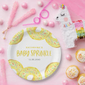 Wasserfarben-Gelb-Sprinkle-Donuts Baby Sprinkle Pappteller (Party)