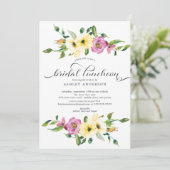 Wasserfarben Gelb und Violett Blumenbräu Einladung (Stehend Vorderseite)