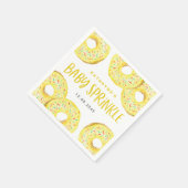 Wasserfarben Gelbe Sprinkle Donuts Baby Sprinkle Serviette (Ecke)