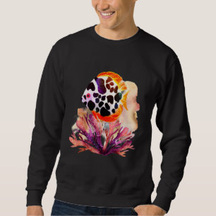Wasserfarben gemalte Fische Tiefseelebewesen und R Sweatshirt