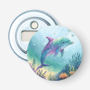 Wasserfarben gemalter Delfin Flaschenöffner