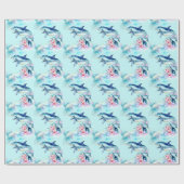 Wasserfarben gemalter Delfin Geschenkpapier (Flach)