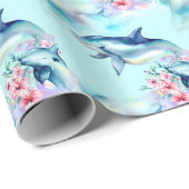 Wasserfarben gemalter Delfin Geschenkpapier (Rolleneckpunkt)