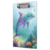 Wasserfarben gemalter Delfin Klemmbrett (Links)