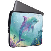 Wasserfarben gemalter Delfin Laptopschutzhülle (Vorne Rechts)
