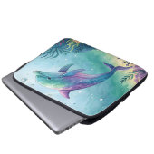 Wasserfarben gemalter Delfin Laptopschutzhülle (Vorne Knopf)
