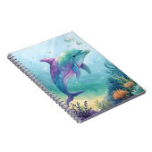 Wasserfarben gemalter Delfin Notizblock (Rechte Seite)